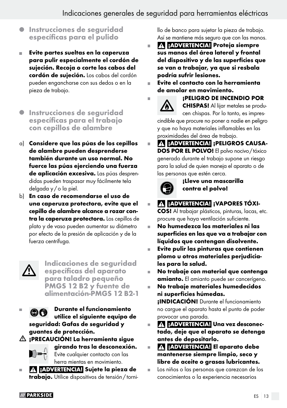 Parkside PMGS 12 A1 User Manual | Page 13 / 70