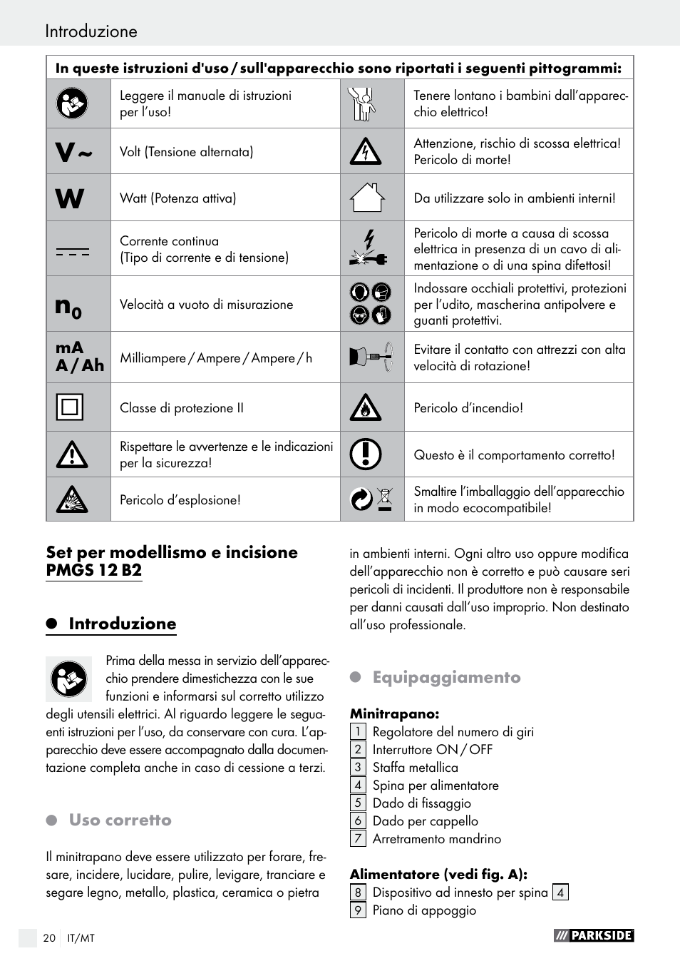 Parkside PMGS 12 A1 User Manual | Page 20 / 70