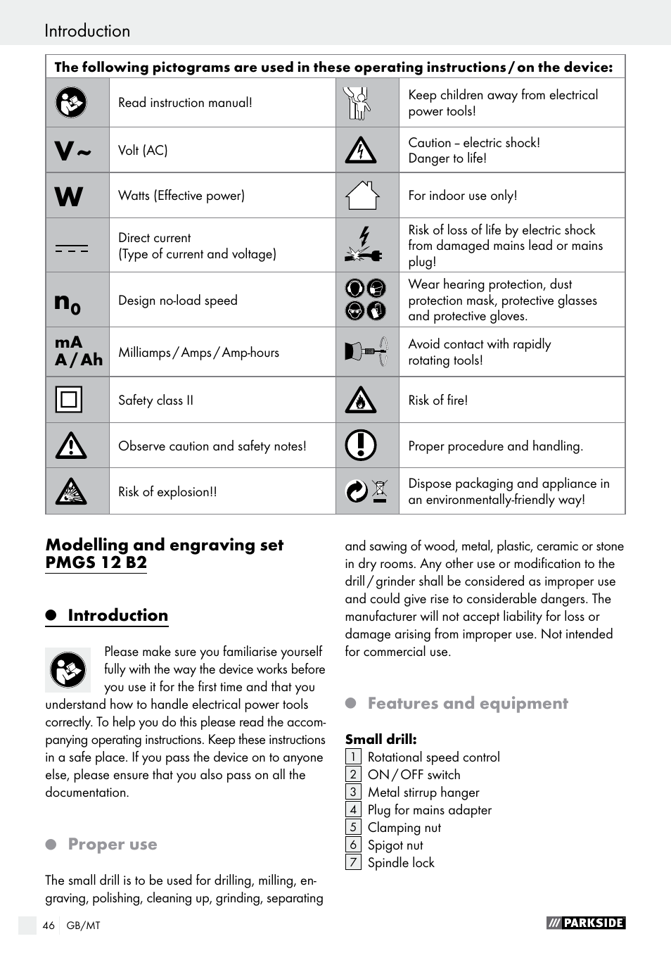 Parkside PMGS 12 A1 User Manual | Page 46 / 70