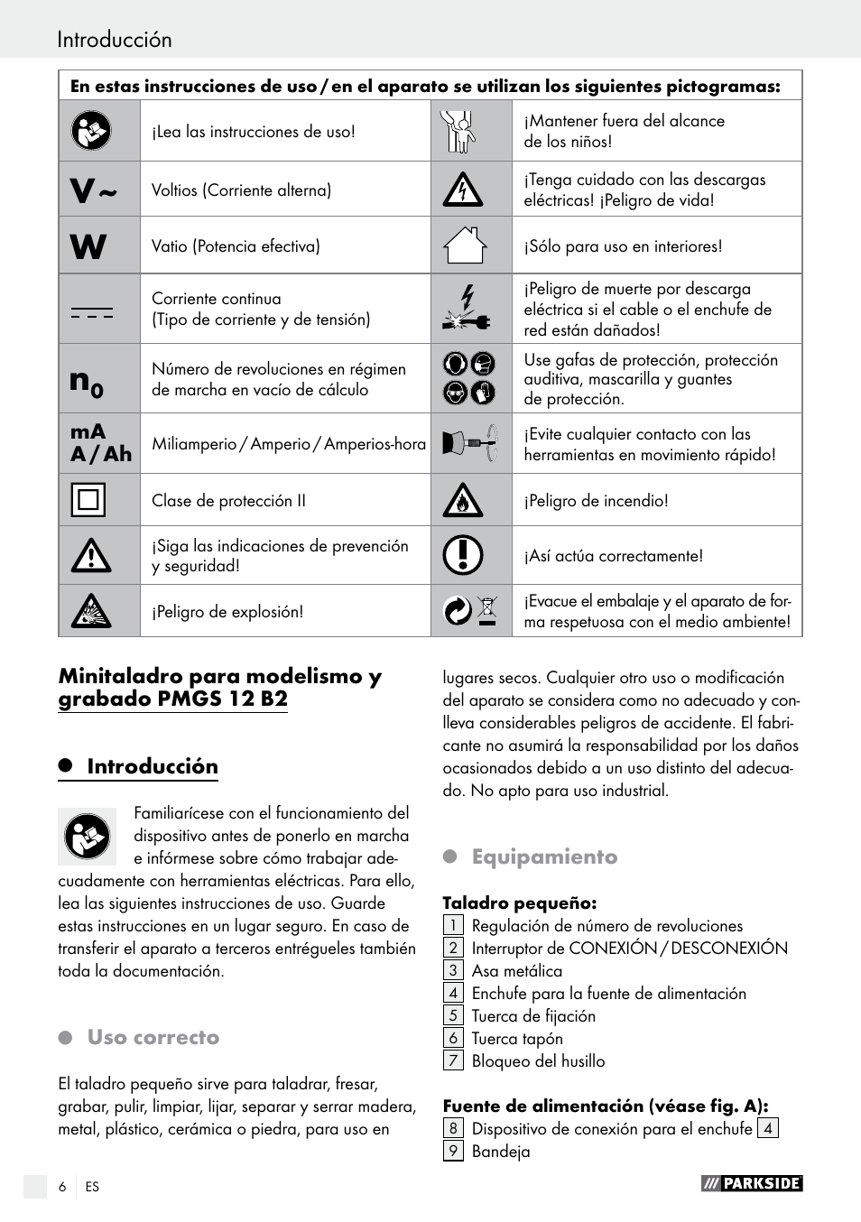 Parkside PMGS 12 A1 User Manual | Page 6 / 70