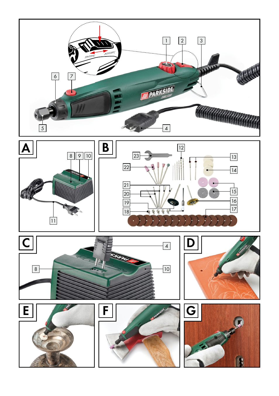 Df e g | Parkside PMGS 12 A1 User Manual | Page 3 / 96