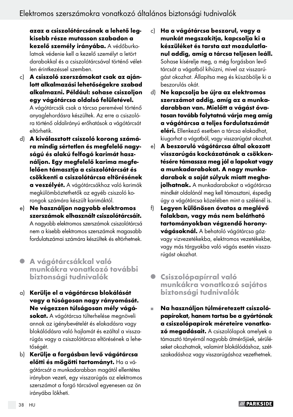 Parkside PMGS 12 A1 User Manual | Page 38 / 96