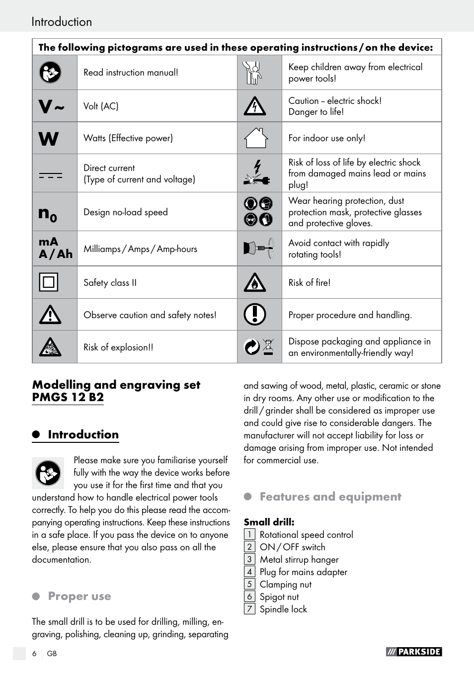 Parkside PMGS 12 A1 User Manual | Page 6 / 96