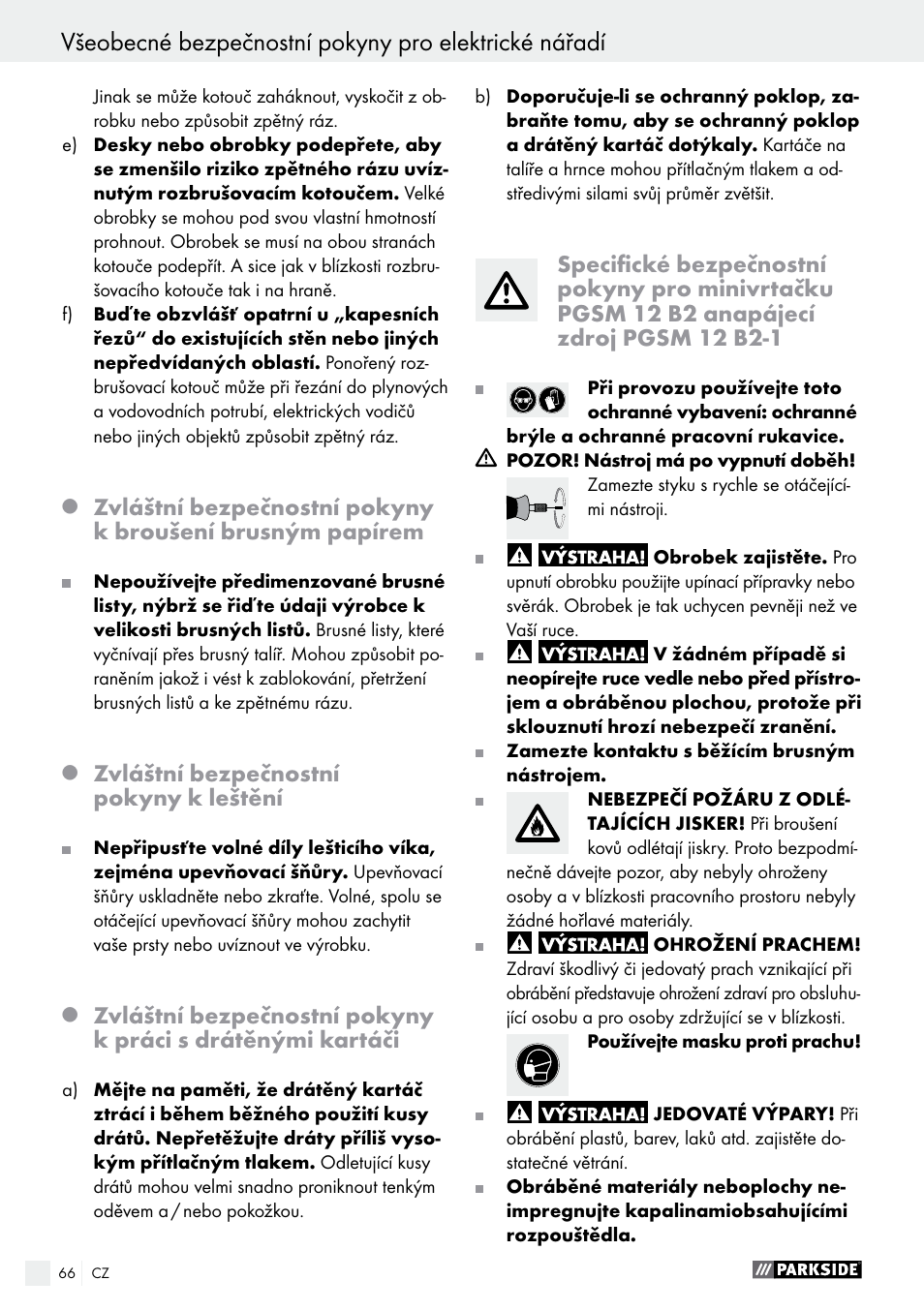 Parkside PMGS 12 A1 User Manual | Page 66 / 96