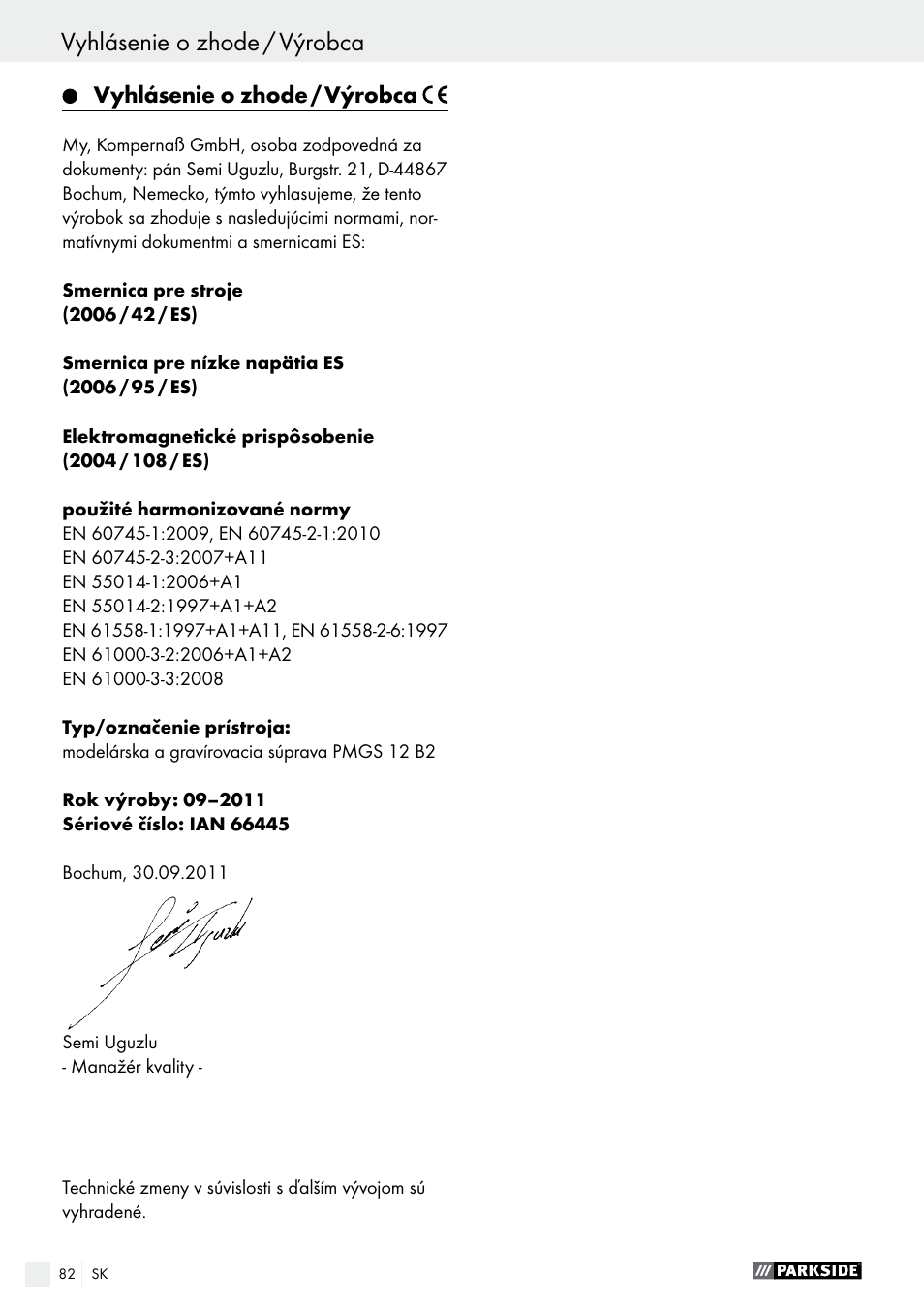 Parkside PMGS 12 A1 User Manual | Page 82 / 96