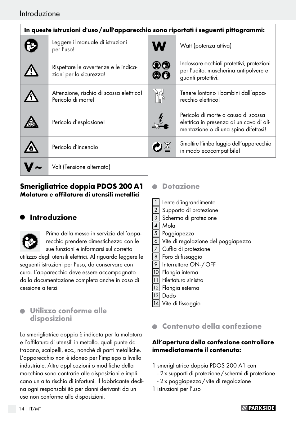 Parkside PDOS 200 A1 User Manual | Page 14 / 48