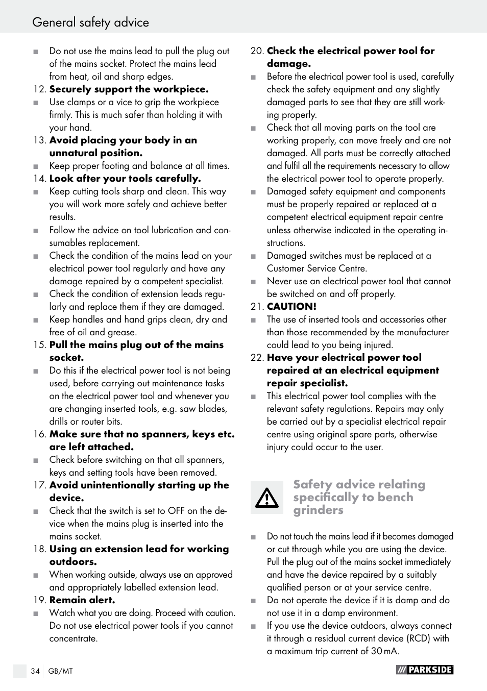 Parkside PDOS 200 A1 User Manual | Page 34 / 48