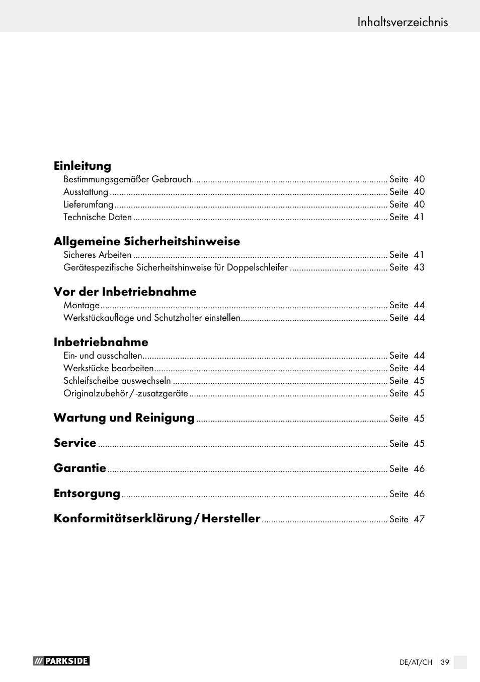 Parkside PDOS 200 A1 User Manual | Page 39 / 48