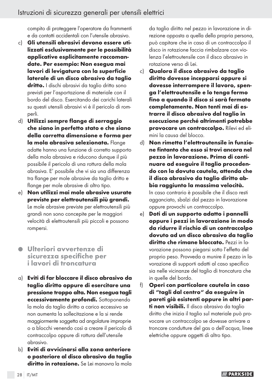 Parkside PWS 125 A1 User Manual | Page 30 / 85