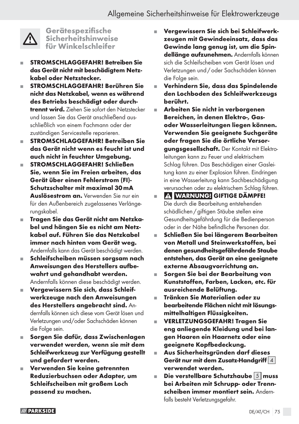 Parkside PWS 125 A1 User Manual | Page 77 / 85