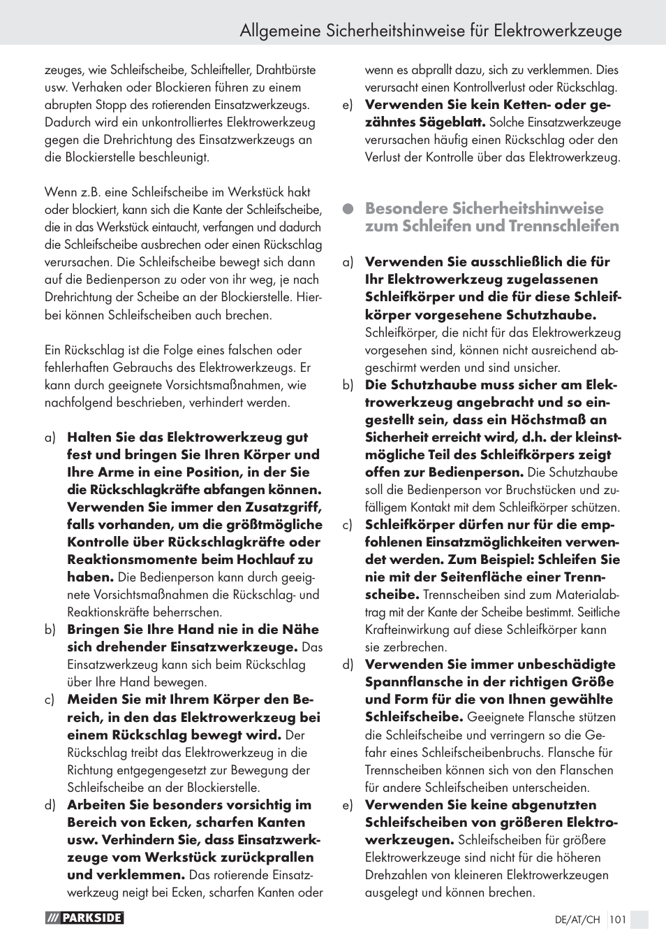 Parkside PWS 125 A1 User Manual | Page 103 / 113