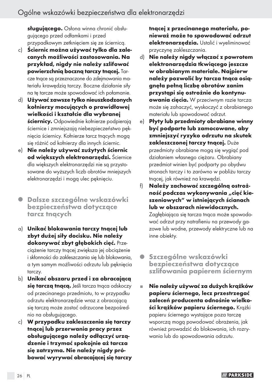 Parkside PWS 125 A1 User Manual | Page 28 / 113