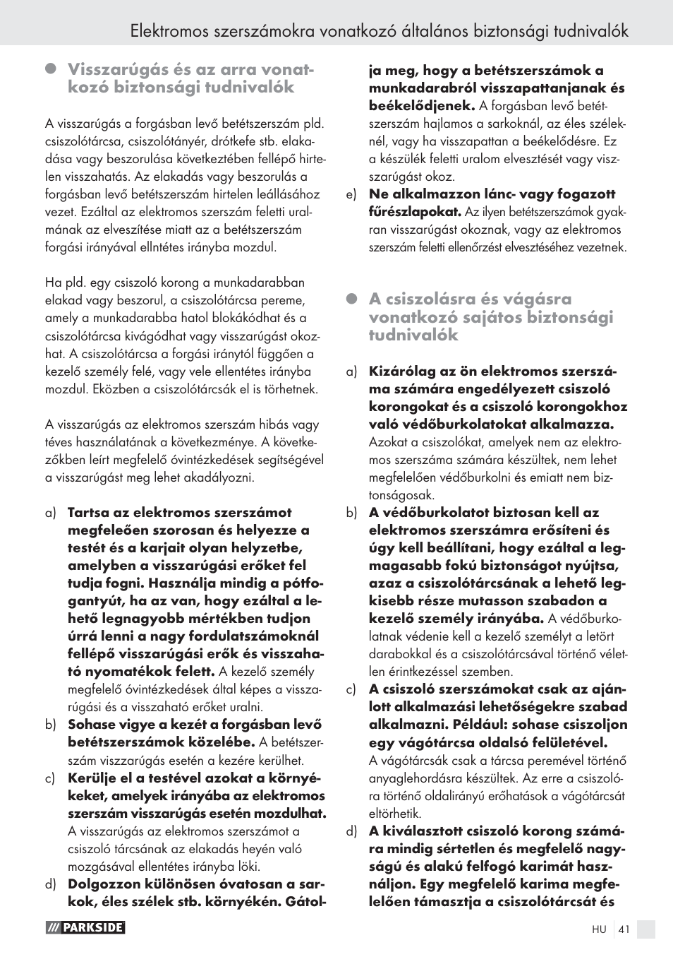Parkside PWS 125 A1 User Manual | Page 43 / 113
