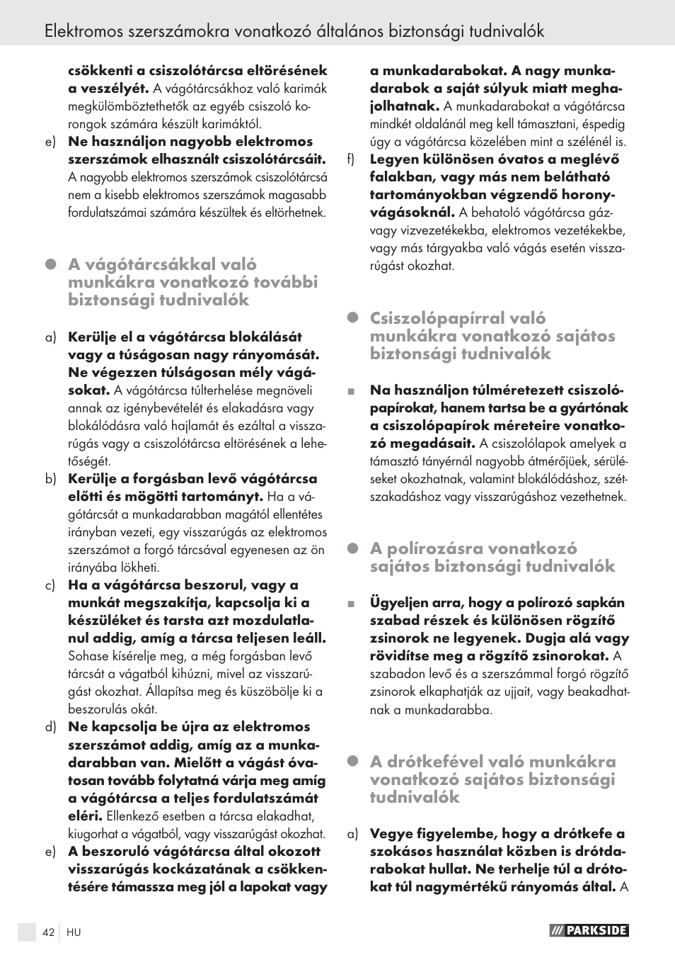 Parkside PWS 125 A1 User Manual | Page 44 / 113