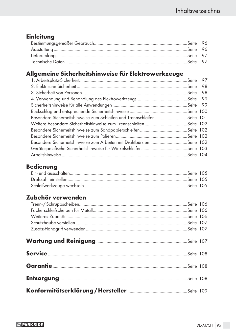 Parkside PWS 125 A1 User Manual | Page 97 / 113