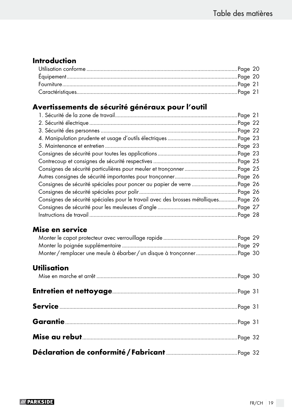 Parkside PWS 230 A1 User Manual | Page 19 / 62
