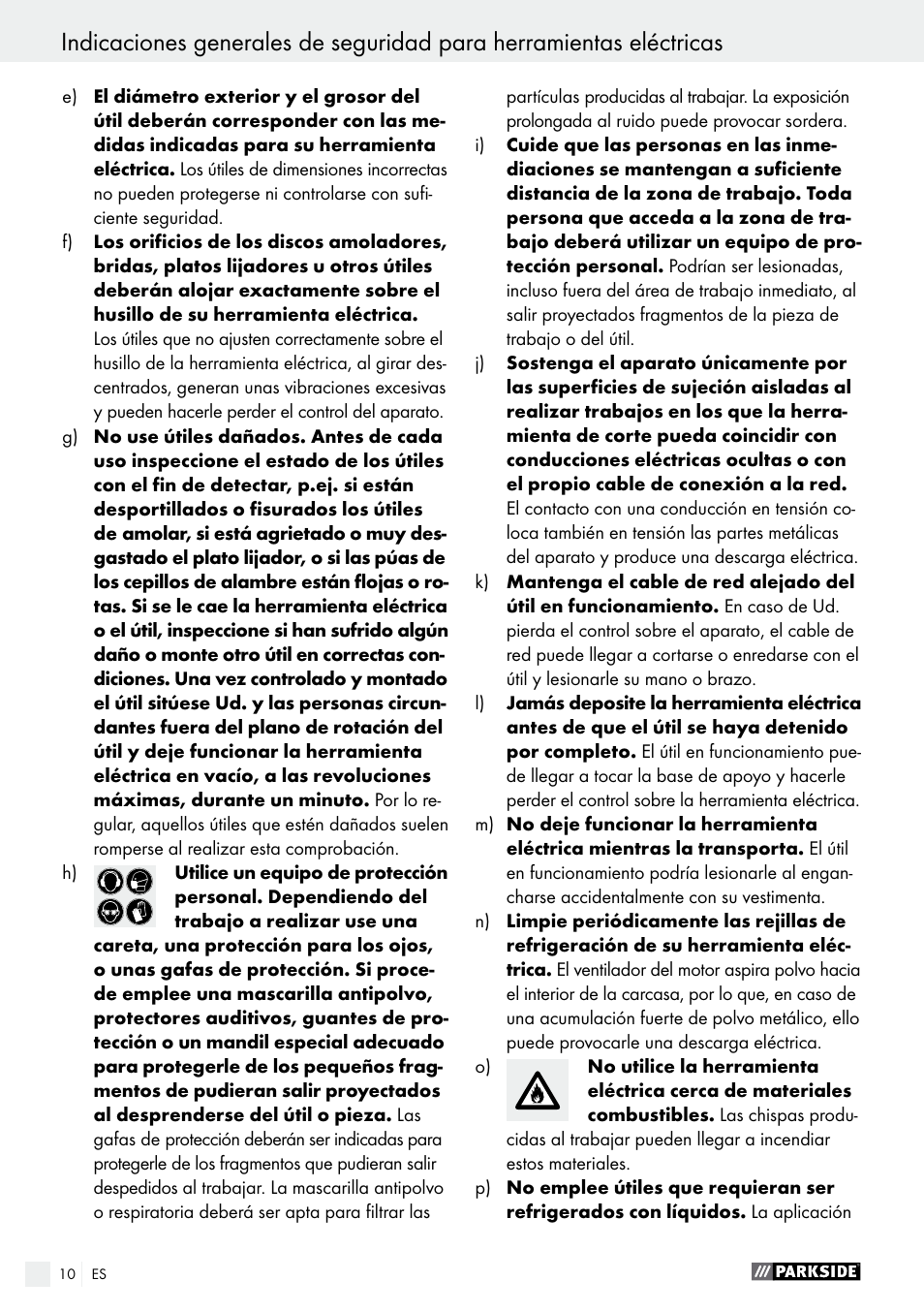 Parkside PWS 230 A1 User Manual | Page 10 / 63