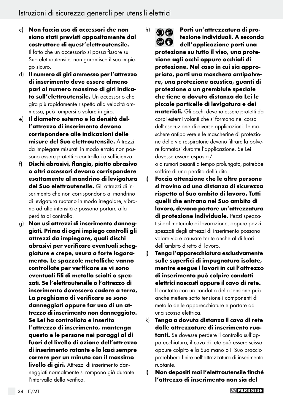 Parkside PWS 230 A1 User Manual | Page 24 / 63