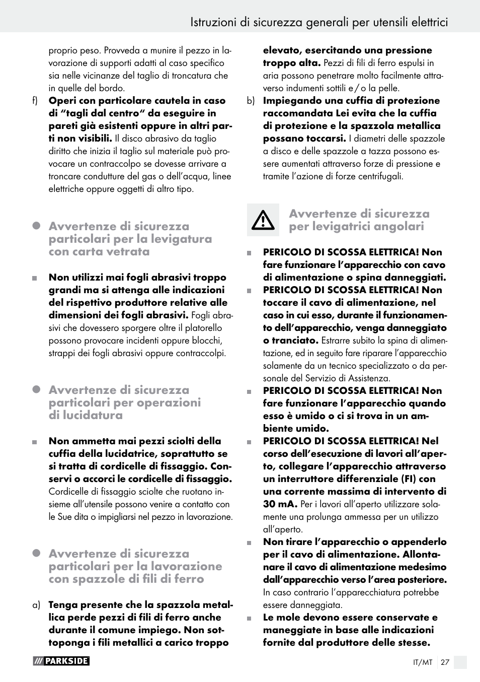 Parkside PWS 230 A1 User Manual | Page 27 / 63