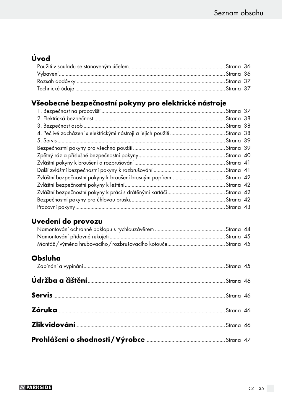 Parkside PWS 230 A1 User Manual | Page 35 / 77