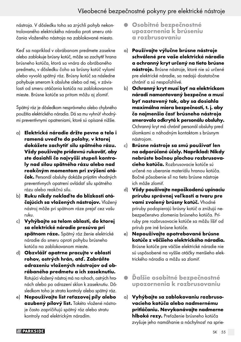 Parkside PWS 230 A1 User Manual | Page 55 / 77