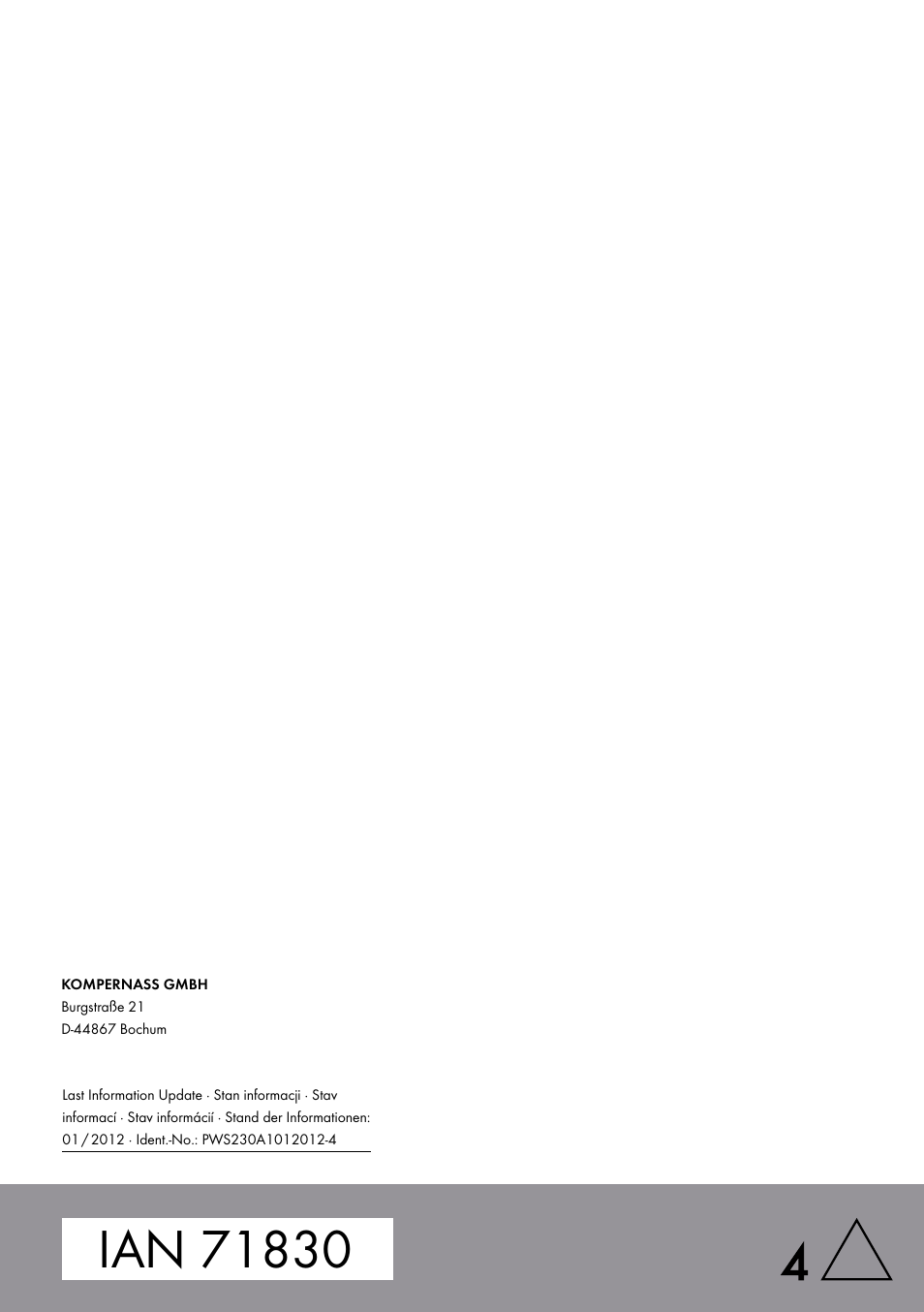 Parkside PWS 230 A1 User Manual | Page 77 / 77