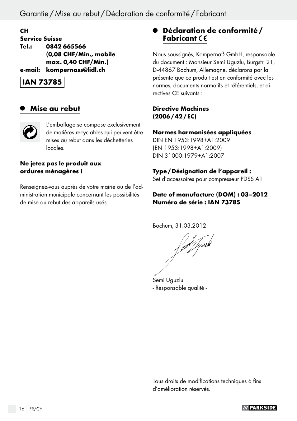 Parkside PDSS A1 User Manual | Page 16 / 35