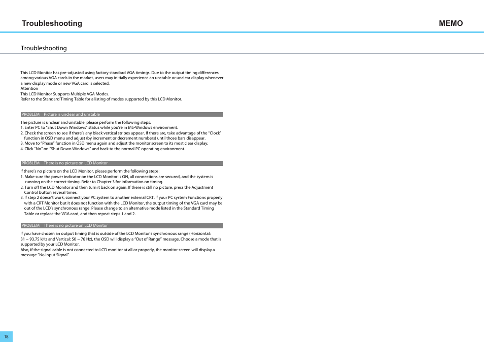 Troubleshooting | DoubleSight Displays DoubleSight DS-263N User Manual | Page 11 / 11