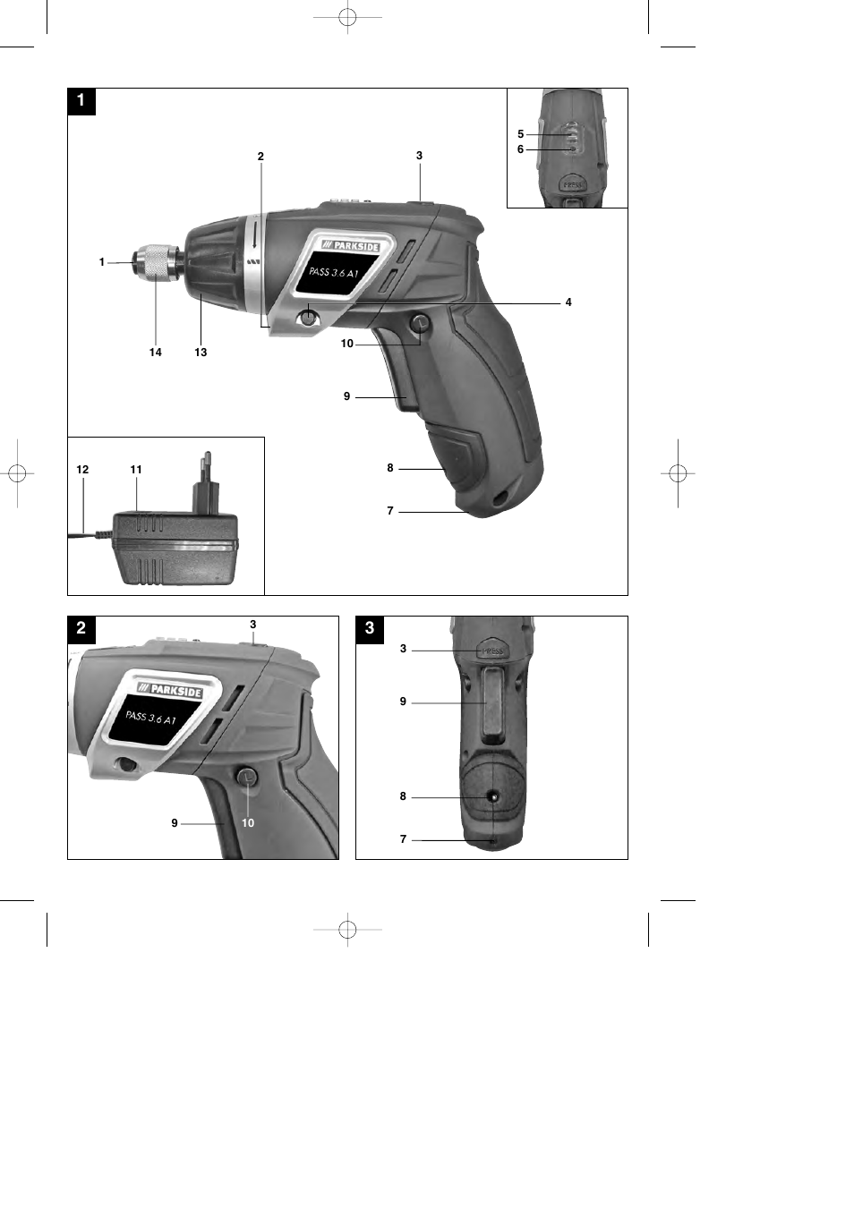 Parkside PASS 3.6 A1 User Manual | Page 3 / 76