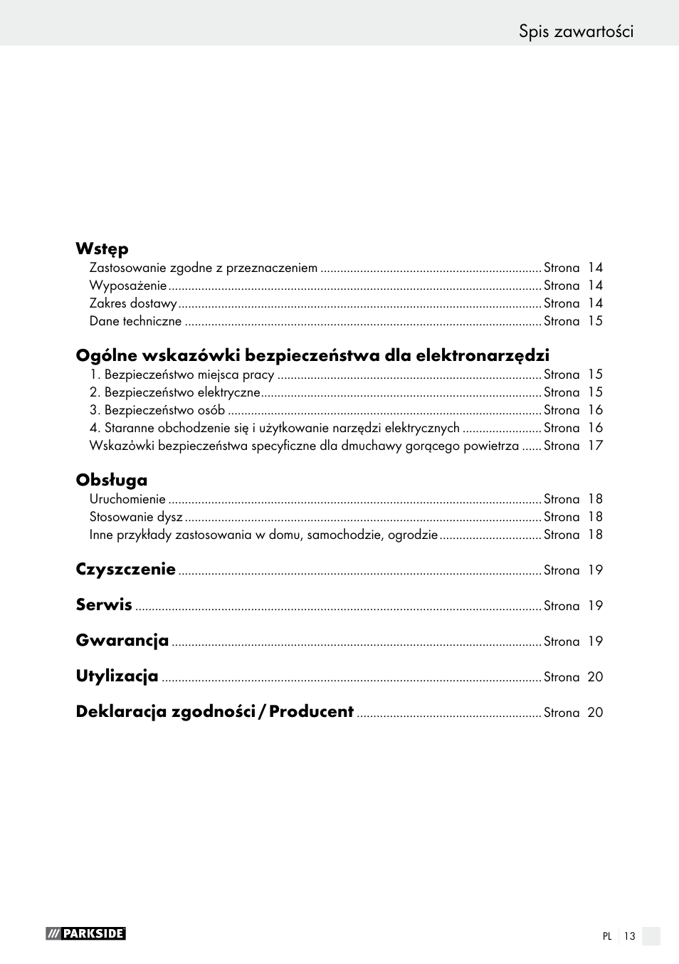 Parkside PHLG 2000 B1 User Manual | Page 13 / 53