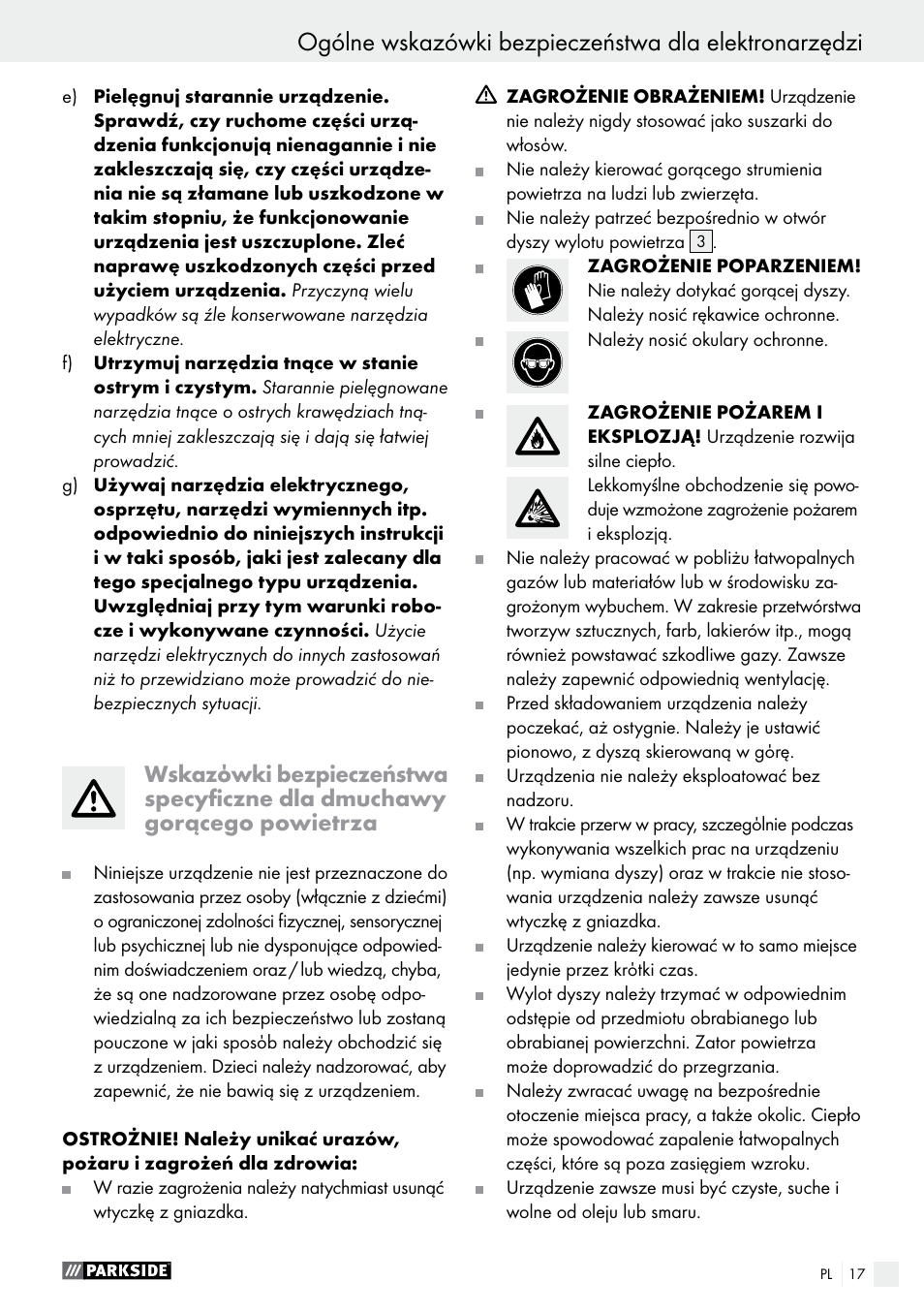 Parkside PHLG 2000 B1 User Manual | Page 17 / 53