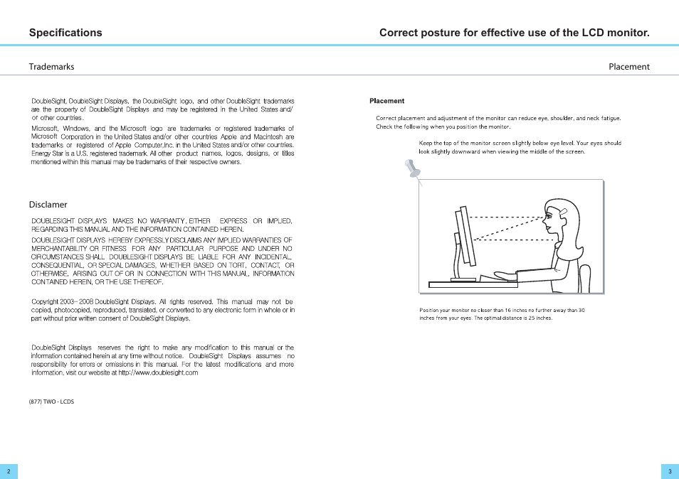 DoubleSight Displays DoubleSight Wide Screen LCD DS-305W User Manual | Page 2 / 9