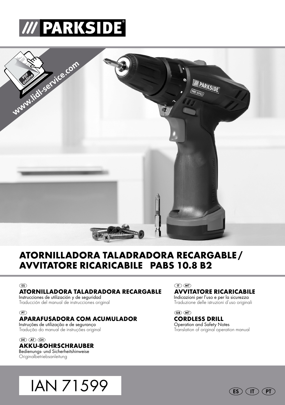 Parkside PABS 10.8 B2 User Manual | 55 pages