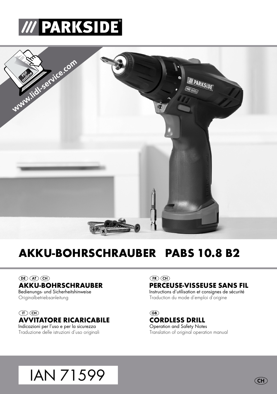 Parkside PABS 10.8 B2 User Manual | 44 pages