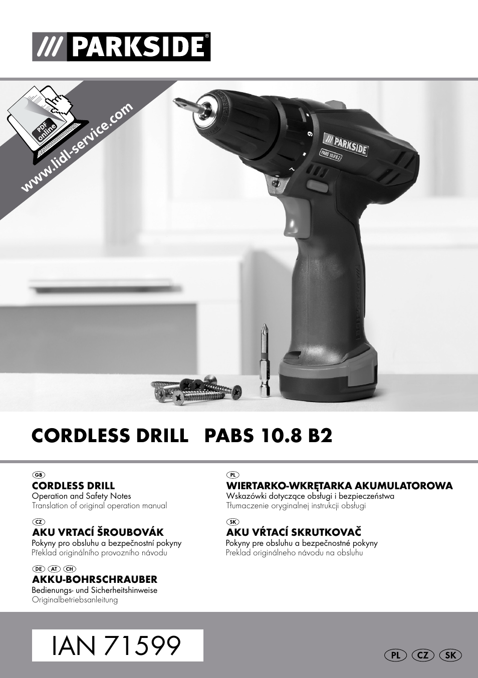 Parkside PABS 10.8 B2 User Manual | 55 pages