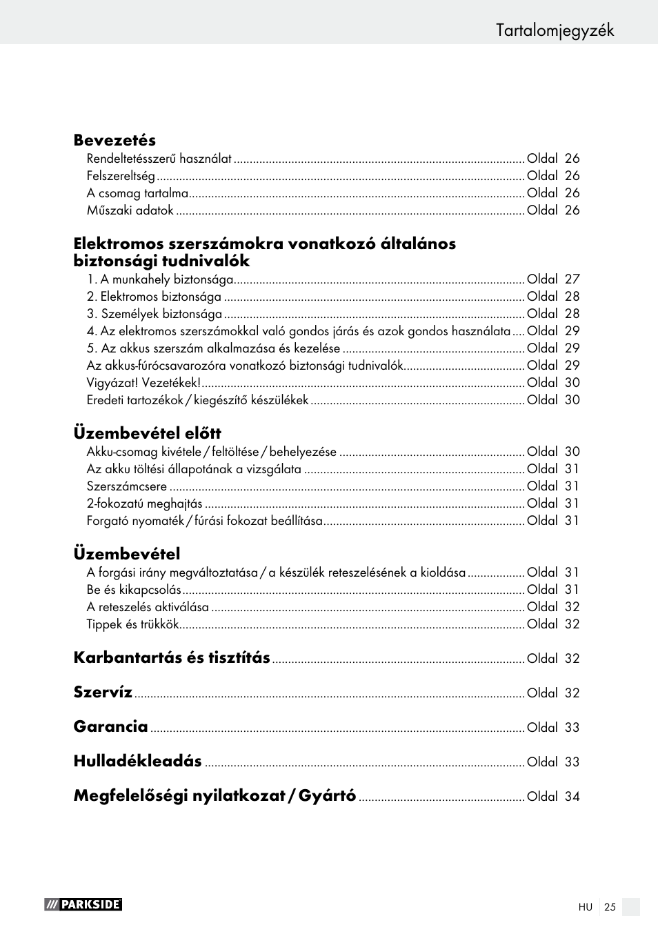 Parkside PABS 10.8 A2 User Manual | Page 25 / 75