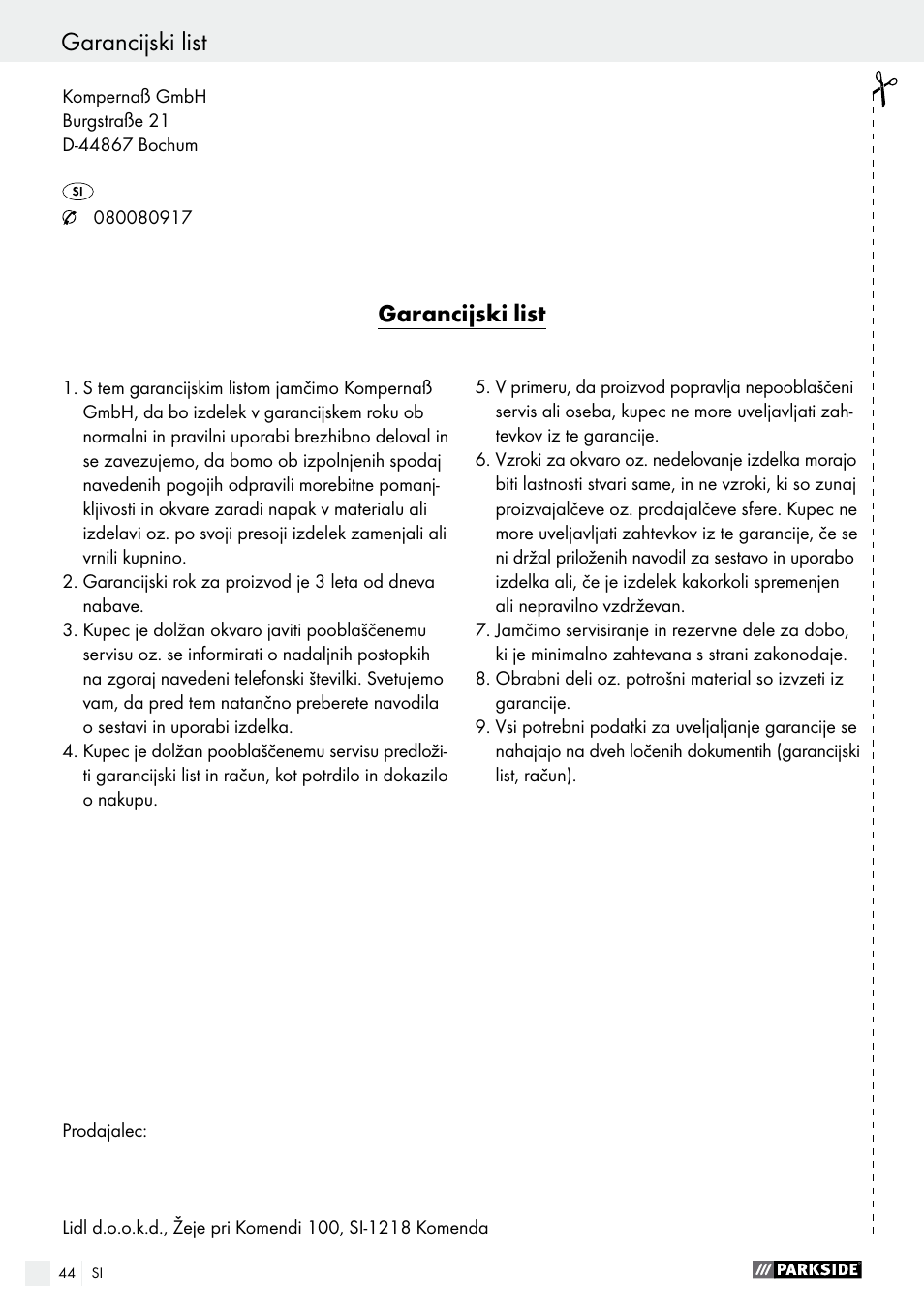 Parkside PABS 10.8 A2 User Manual | Page 44 / 75