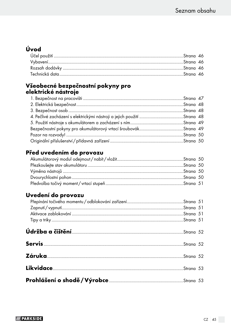 Parkside PABS 10.8 A2 User Manual | Page 45 / 75