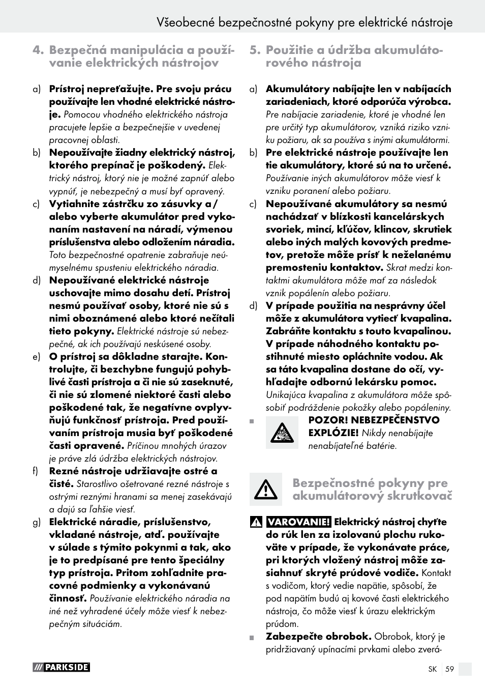Parkside PABS 10.8 A2 User Manual | Page 59 / 75