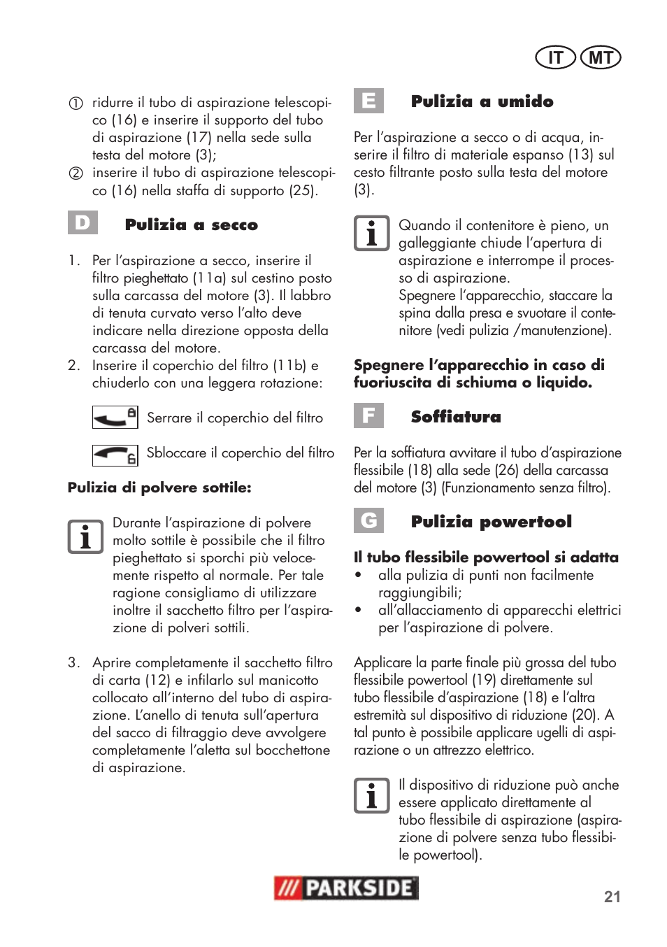 It mt | Parkside PNTS 1500 B2 User Manual | Page 21 / 52