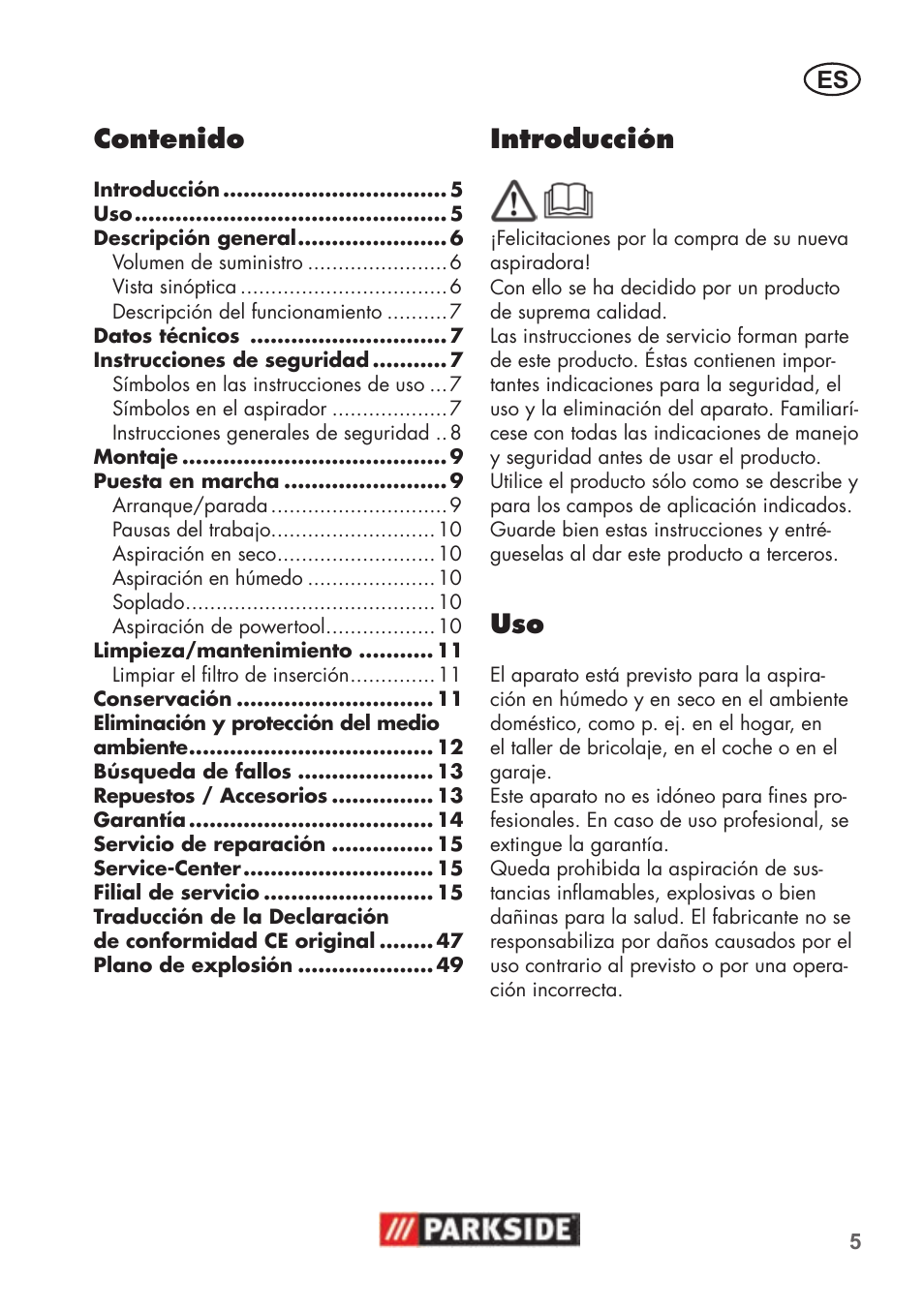 Parkside PNTS 1500 B2 User Manual | Page 5 / 52