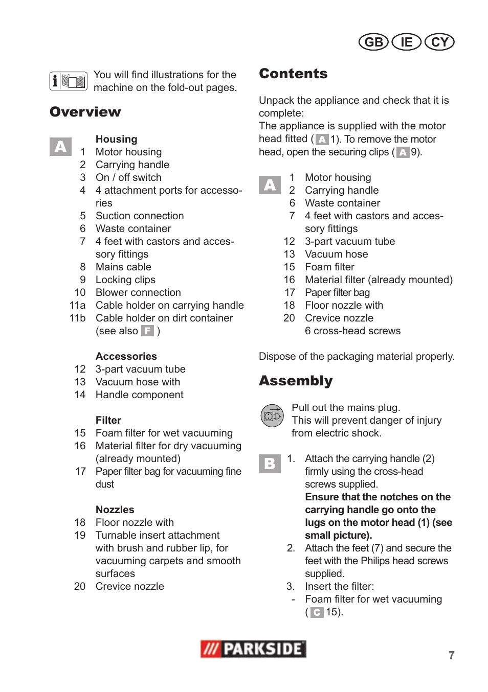 Parkside PNTS 1300 B2 User Manual | Page 7 / 22