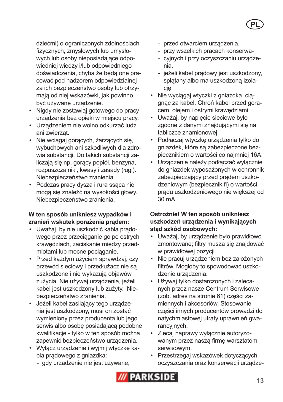 Parkside PNTS 1300 B2 User Manual | Page 13 / 62