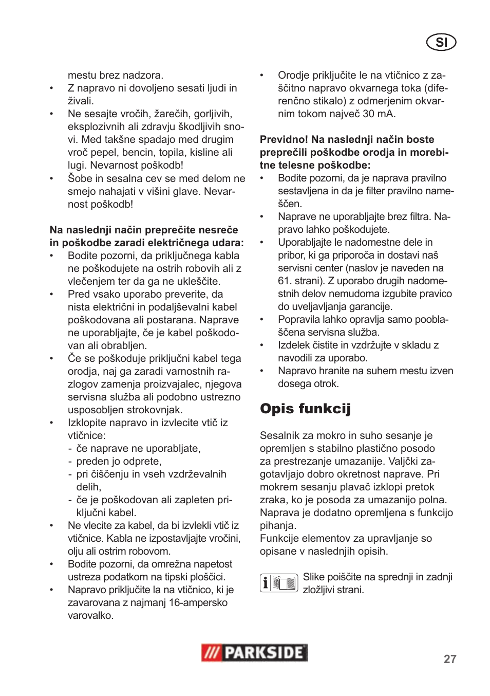 Opis funkcij | Parkside PNTS 1300 B2 User Manual | Page 27 / 62