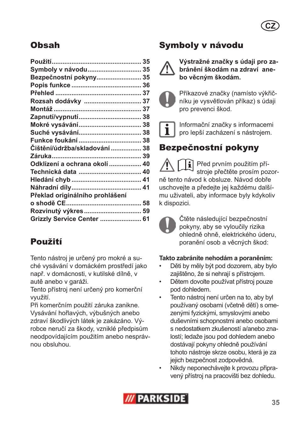 Parkside PNTS 1300 B2 User Manual | Page 35 / 62