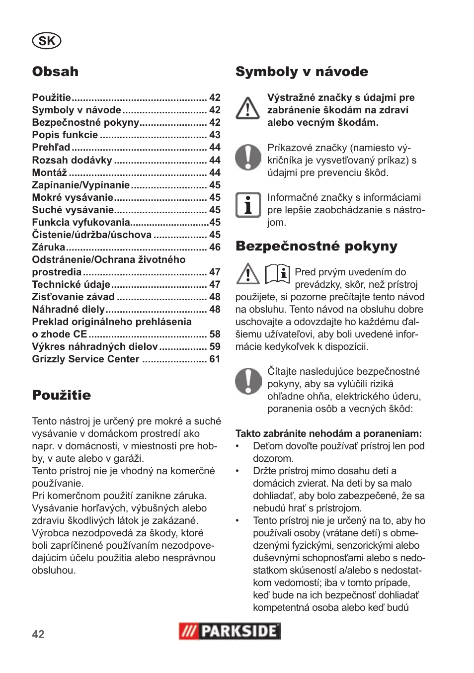 Parkside PNTS 1300 B2 User Manual | Page 42 / 62