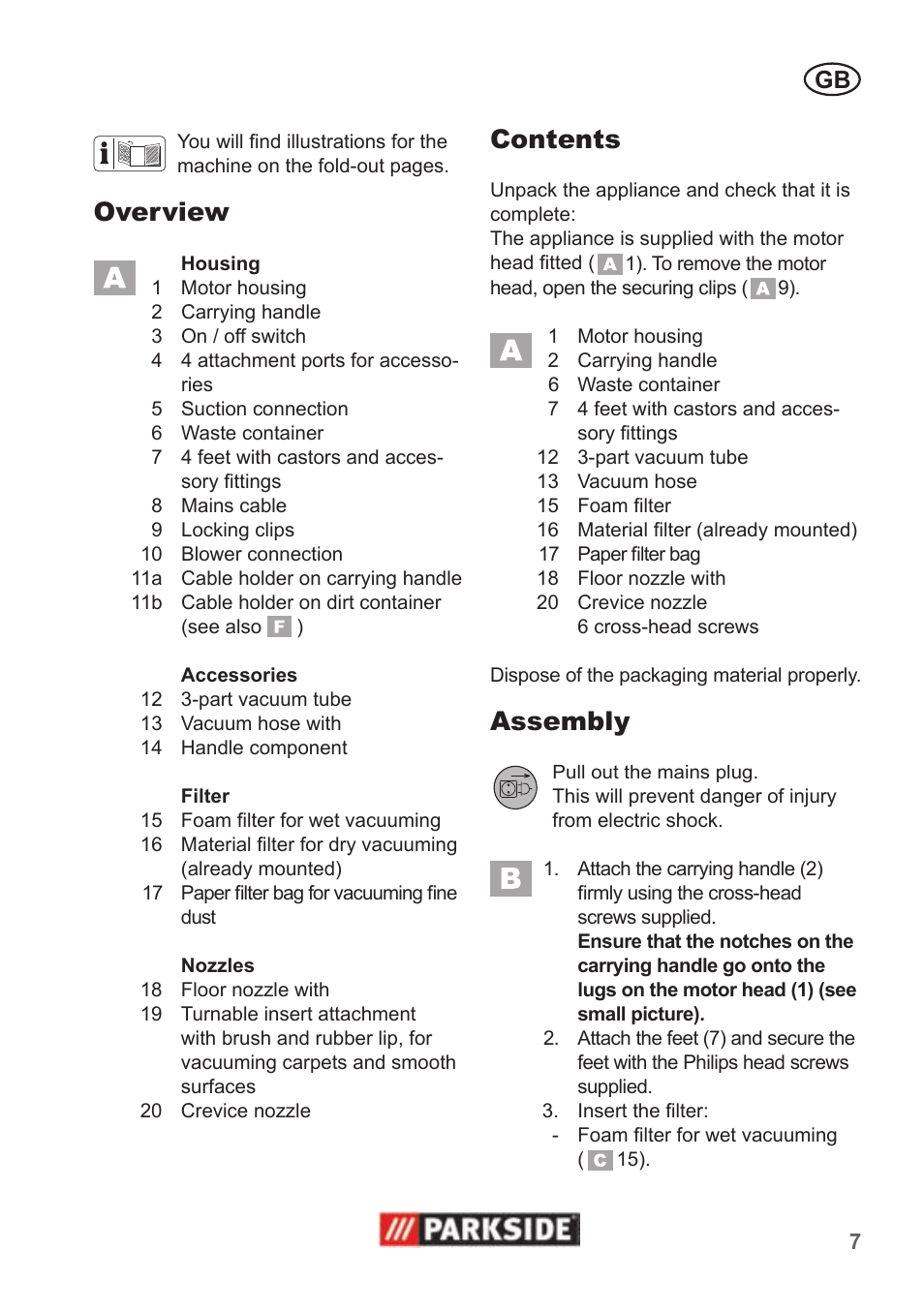 Parkside PNTS 1300 B2 User Manual | Page 7 / 62