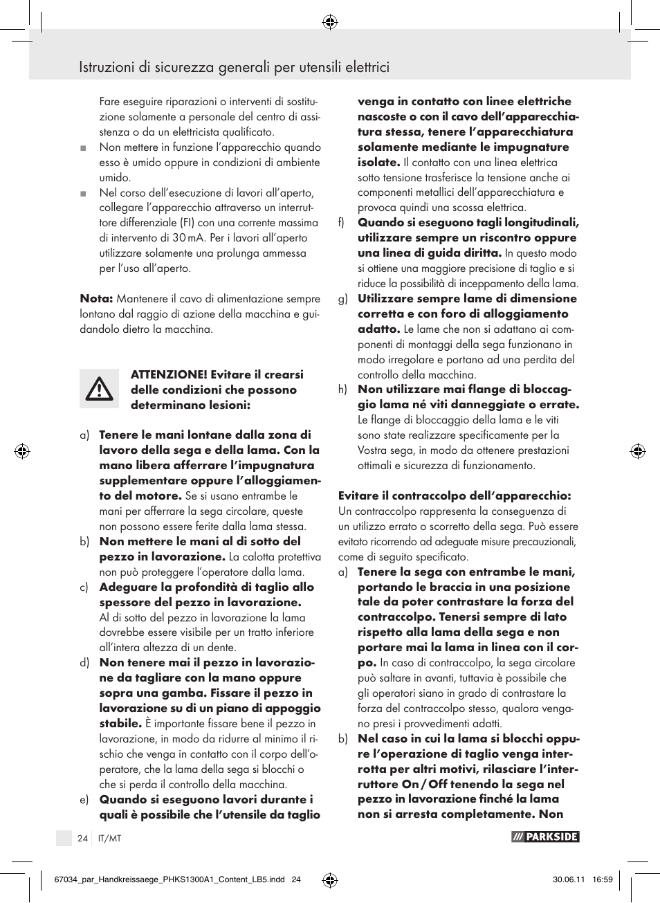Parkside PHKS 1300 A1 User Manual | Page 26 / 75