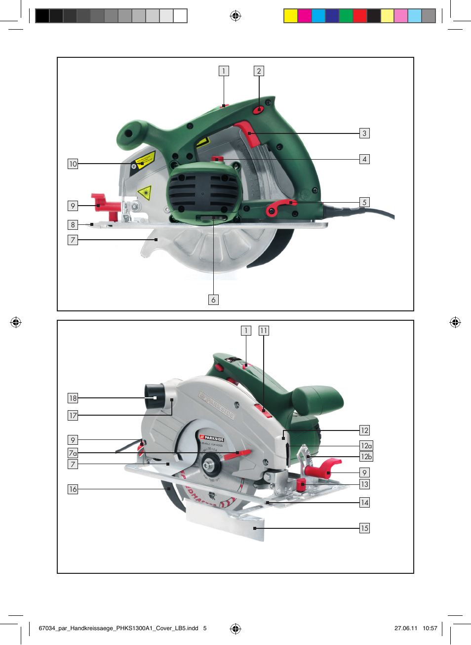 Parkside PHKS 1300 A1 User Manual | Page 3 / 75