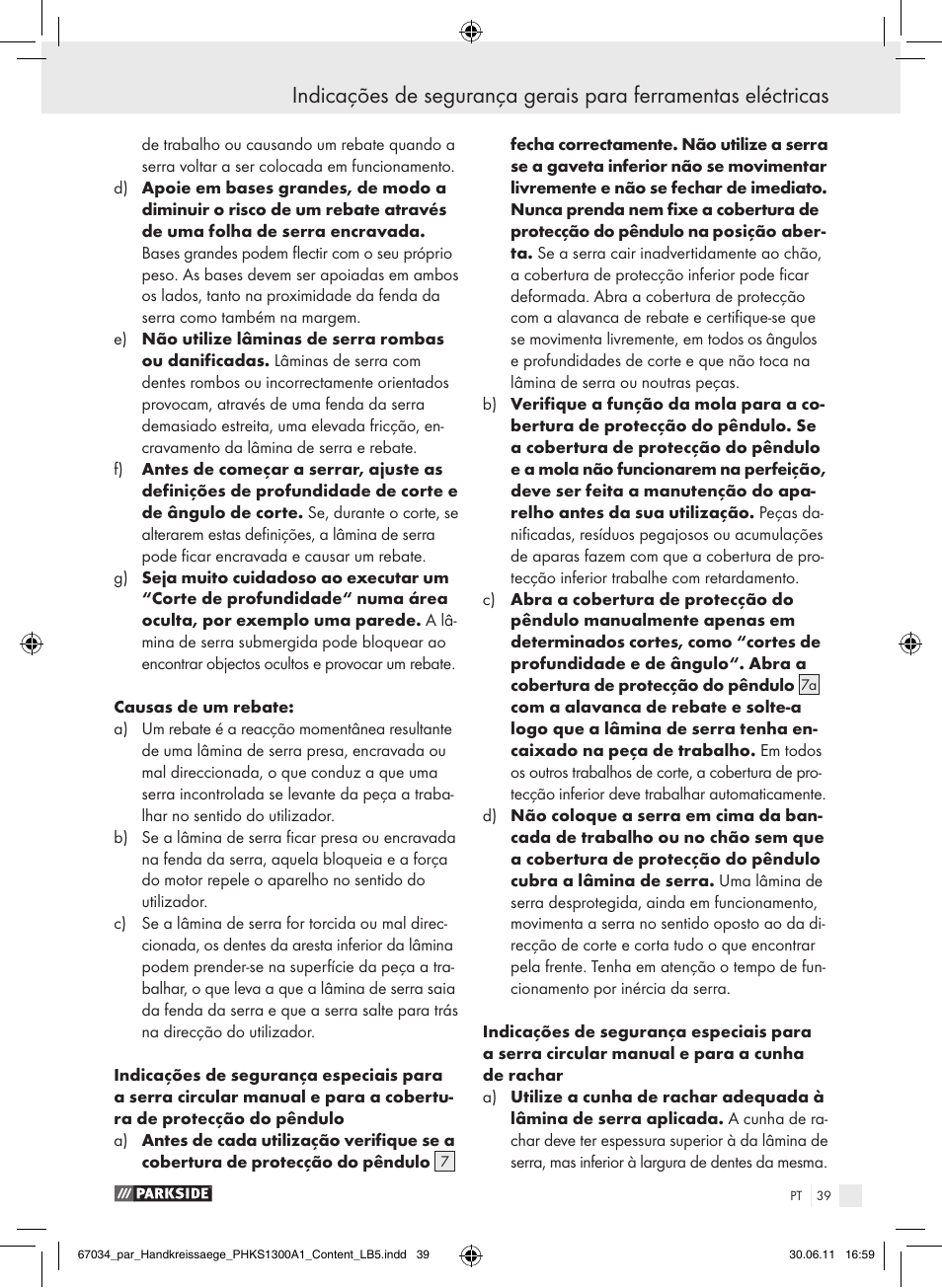 Parkside PHKS 1300 A1 User Manual | Page 41 / 75